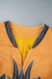 Casual Print Patchwork Cardigan Collar Outerwear