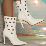 Casual Hollowed Out Patchwork Solid Color Pointed Out Door Shoes (Heel Height 3.94in)