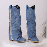 Casual Tassel Patchwork Round Out Door Shoes (Heel Height 2.36in)(3 Colors