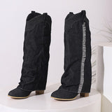 Casual Tassel Patchwork Round Out Door Shoes (Heel Height 2.36in)(3 Colors