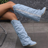 Casual Tassel Patchwork Round Out Door Shoes (Heel Height 2.36in)(3 Colors