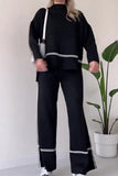 Casual Solid Patchwork Turtleneck Long Sleeve Two Pieces