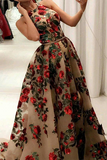 Elegant Solid Sequins Slit O Neck Evening Dress Dresses