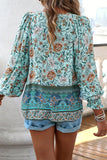 Elegant Floral Bandage V Neck Tops