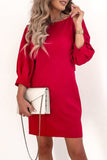Elegant Solid With Bow Zipper O Neck Pencil Skirt Dresses