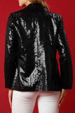 Casual Solid Sequins Turn-back Collar Outerwear