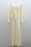 Street Solid Patchwork Pleated O Neck Long Dress Dresses(4 Colors)