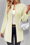 Casual Simplicity Solid O Neck Outerwear