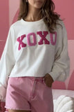 Casual Sweet Letter Patch O Neck Sweats