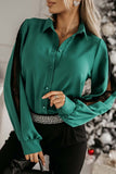 Elegant Solid Mesh Shirt Collar Tops