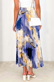 Elegant Gradual Change Print Pleated High Waist Type A Full Print Bottoms