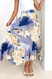 Elegant Gradual Change Print Pleated High Waist Type A Full Print Bottoms