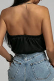 Sexy Solid Backless Halter Tops