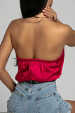 Sexy Solid Backless Halter Tops