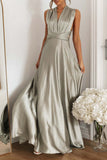 Celebrities Elegant Solid Backless Strap Design V Neck Evening Dress Dresses