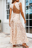 Elegant Solid Embroidered Backless V Neck Jumpsuits
