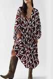 Vintage Vacation Geometric Print Contrast Swimwears Cover Up(6 Colors)