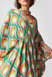 Vintage Vacation Geometric Print Contrast Swimwears Cover Up(6 Colors)