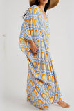 Vintage Vacation Geometric Print Contrast Swimwears Cover Up(6 Colors)
