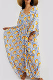 Vintage Vacation Geometric Print Contrast Swimwears Cover Up(6 Colors)