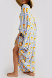 Vintage Vacation Geometric Print Contrast Swimwears Cover Up(6 Colors)
