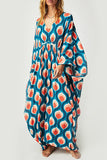 Vintage Vacation Geometric Print Contrast Swimwears Cover Up(6 Colors)