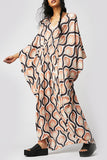 Vintage Vacation Geometric Print Contrast Swimwears Cover Up(6 Colors)