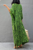 Vintage Vacation Print Leopard Slit Swimwears Cover Up(6 Colors)