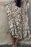 Vintage Vacation Print Leopard Slit Swimwears Cover Up(6 Colors)