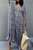 Vintage Vacation Print Leopard Slit Swimwears Cover Up(6 Colors)