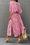 Vintage Vacation Print Leopard Slit Swimwears Cover Up(6 Colors)