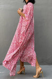 Vintage Vacation Print Leopard Slit Swimwears Cover Up(6 Colors)