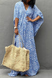 Vintage Vacation Print Leopard Slit Swimwears Cover Up(6 Colors)
