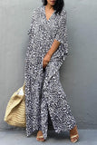 Vintage Vacation Print Leopard Slit Swimwears Cover Up(6 Colors)