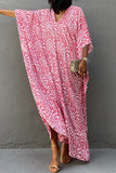 Vintage Vacation Print Leopard Slit Swimwears Cover Up(6 Colors)