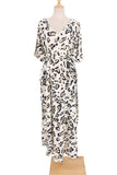Vintage Vacation Print Leopard Slit Swimwears Cover Up(6 Colors)