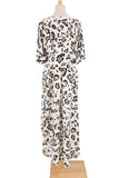Vintage Vacation Print Leopard Slit Swimwears Cover Up(6 Colors)