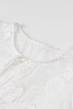 Sweet Elegant Solid Lace Frenulum With Bow O Neck Blouses