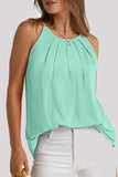 Casual Simplicity Solid Fold O Neck Tops(8 Colors)