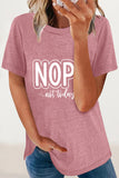 Casual Letter Print O Neck T-Shirts(8 Colors)