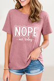 Casual Letter Print O Neck T-Shirts(8 Colors)
