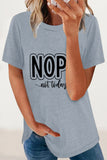Casual Letter Print O Neck T-Shirts(8 Colors)