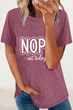 Casual Letter Print O Neck T-Shirts(8 Colors)