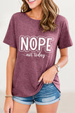 Casual Letter Print O Neck T-Shirts(8 Colors)