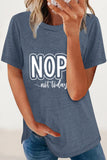 Casual Letter Print O Neck T-Shirts(8 Colors)