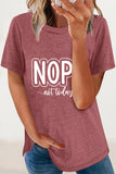 Casual Letter Print O Neck T-Shirts(8 Colors)