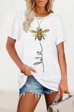 Casual Animal Letter Print Patchwork O Neck T-Shirts(8 Colors)