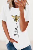 Casual Animal Letter Print Patchwork O Neck T-Shirts(8 Colors)