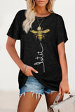 Casual Animal Letter Print Patchwork O Neck T-Shirts