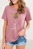 Casual Animal Letter Print Patchwork O Neck T-Shirts(8 Colors)